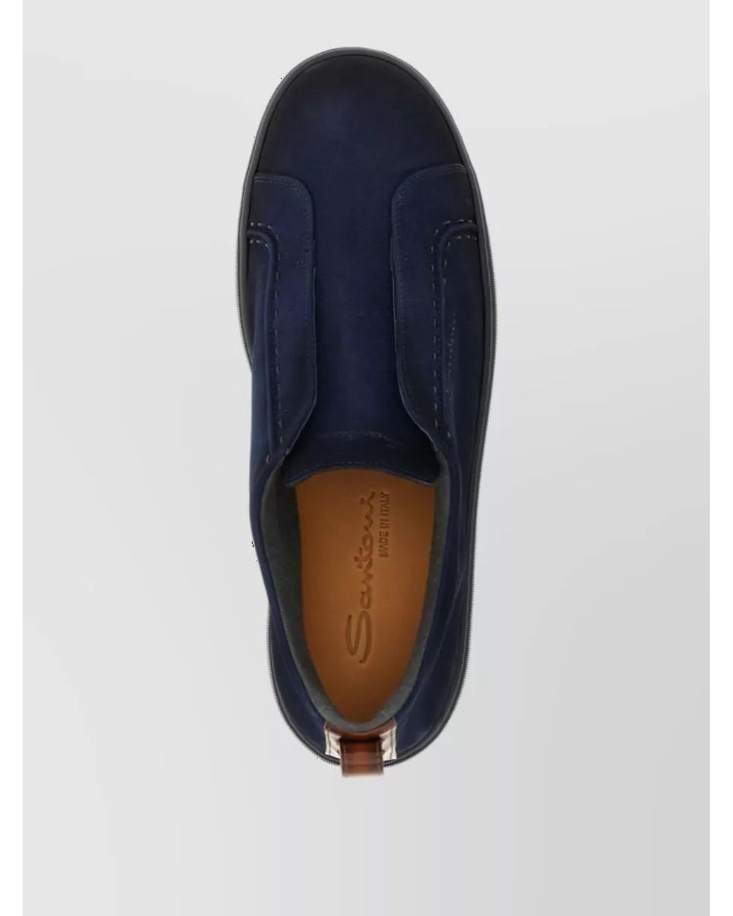 Santoni Blue Leather Low-Top Sneakers for men