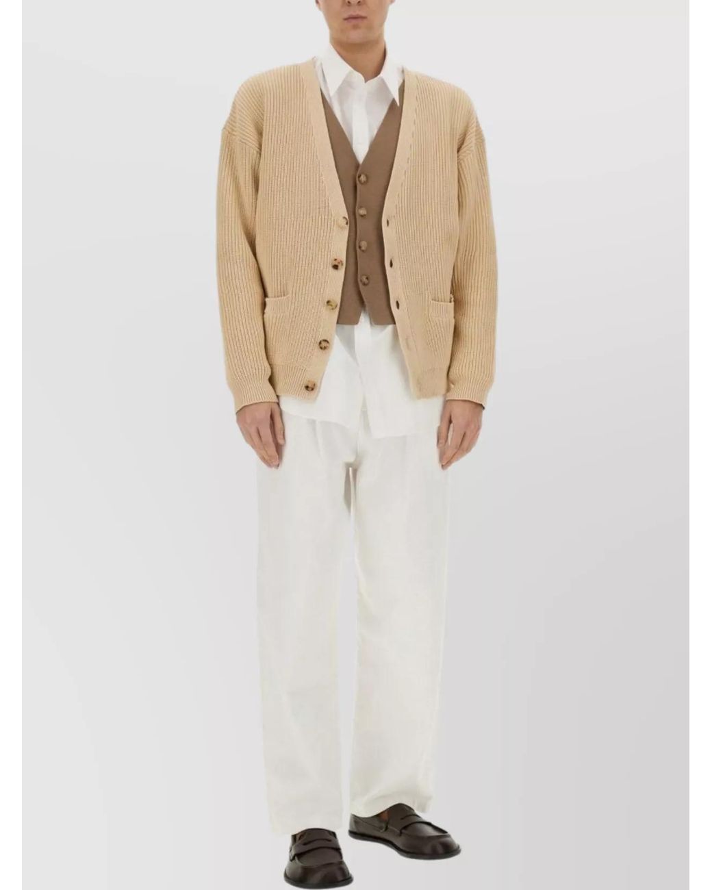 Moschino Natural Regular-Fit Organic Cotton-Blend Cardigan for men