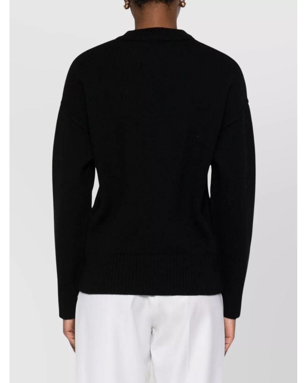 AMI Black Wool Crew Neck Long-Sleeve Jumper