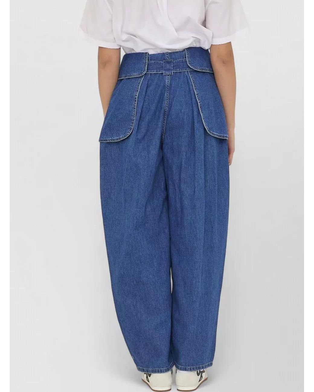 Loewe Blue Denim High-Rise Wide-Leg Cargo Trousers