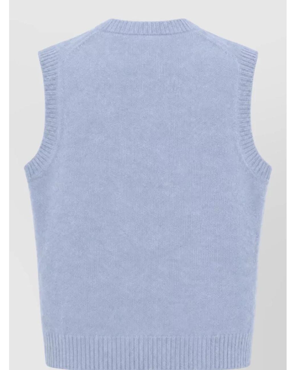 Ganni Blue Alpaca Wool Tank Top