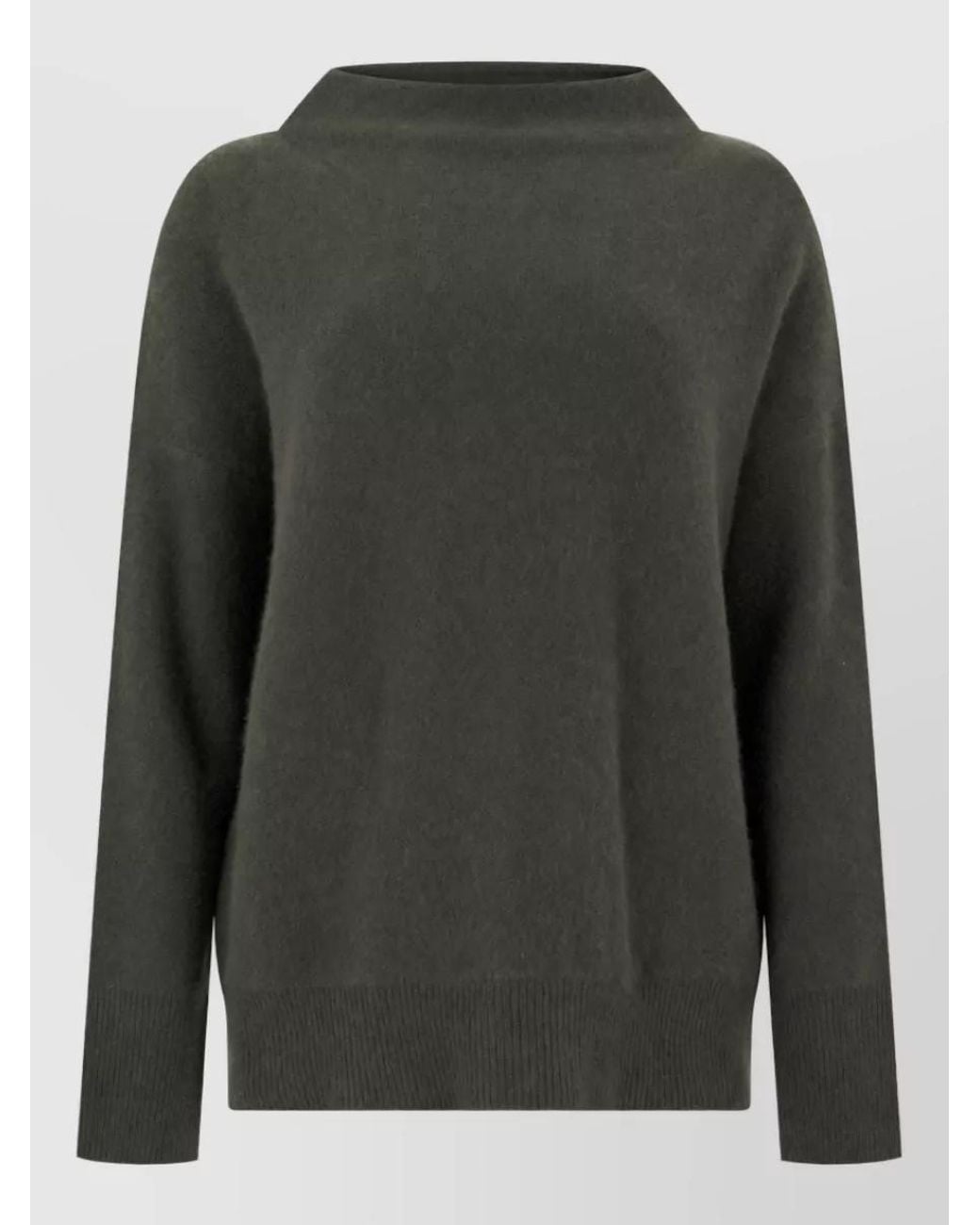 Vince Gray Cashmere Wide Neck Long Sleeve Sweatshirt