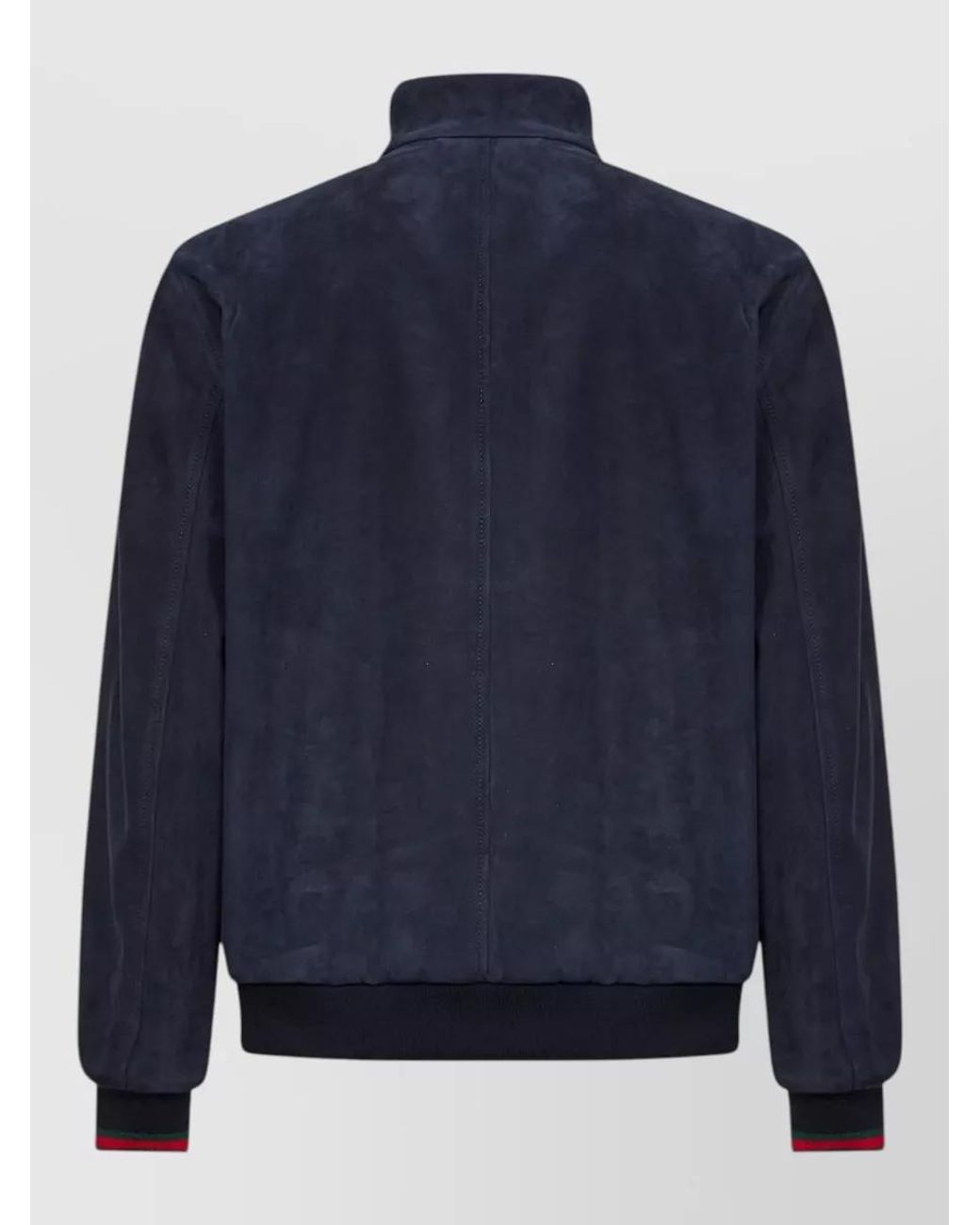Gucci Blue Suede Leather Regular-Fit Bomber Jacket for men