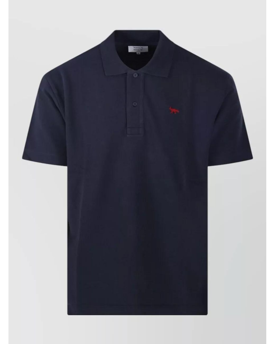 Maison Kitsuné Blue Cotton Polo Shirt for men