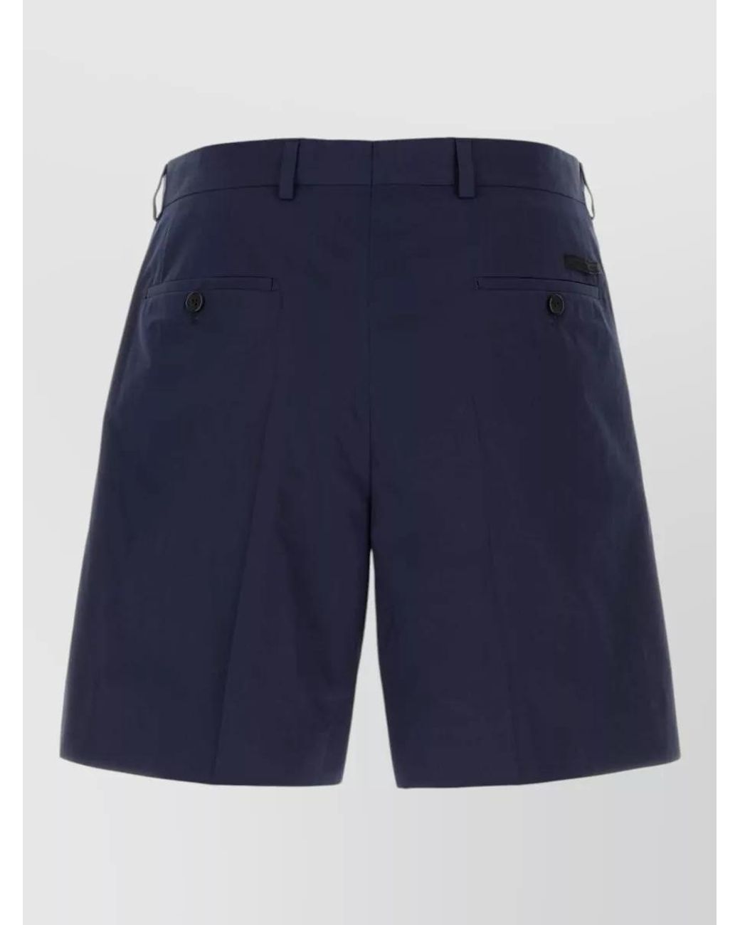 Prada Blue Cotton Tailored Bermuda Shorts for men