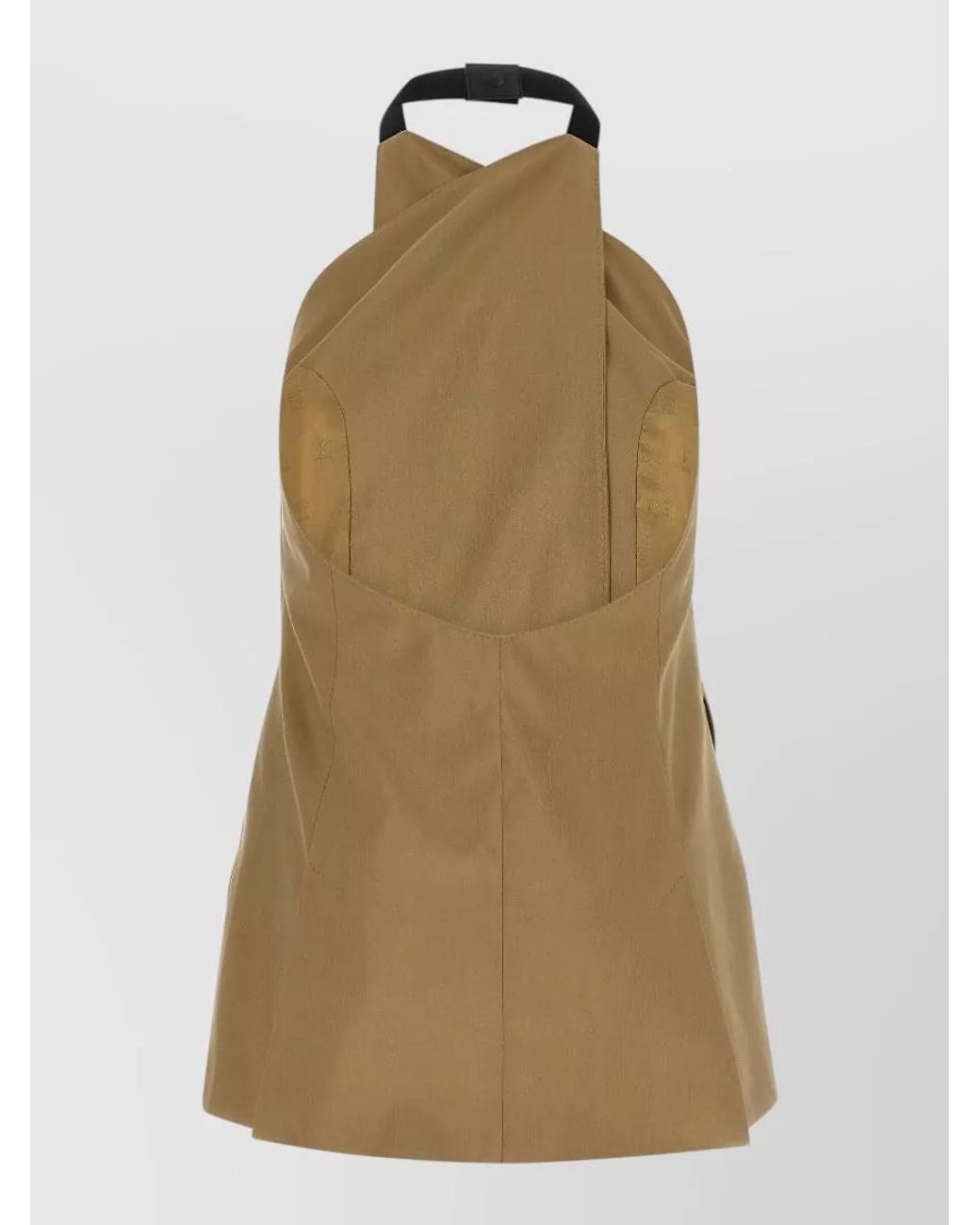 Max Mara Natural Silk Blend Sleeveless Double-Breasted Jacket