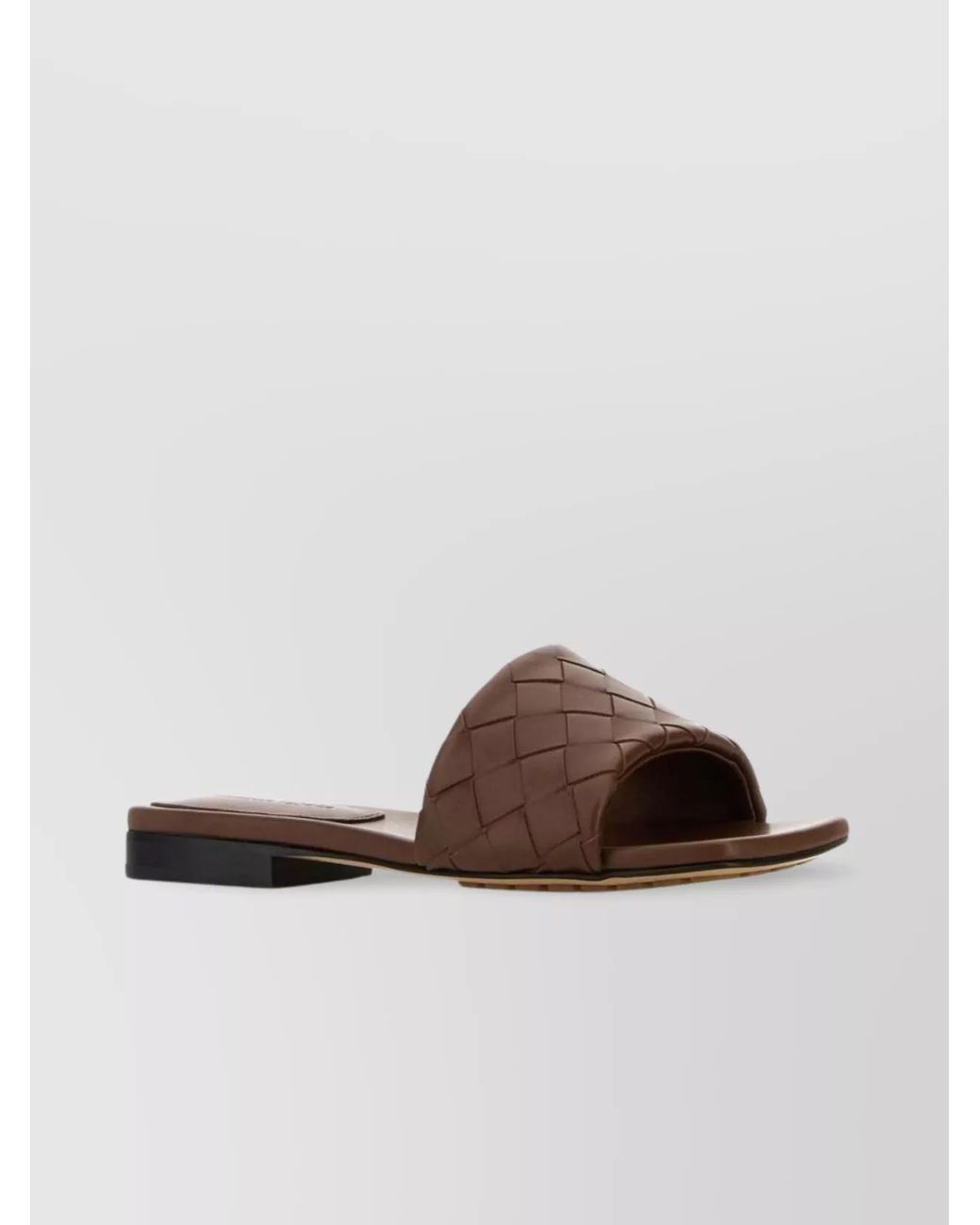 Bottega Veneta Brown Leather Flat Slides