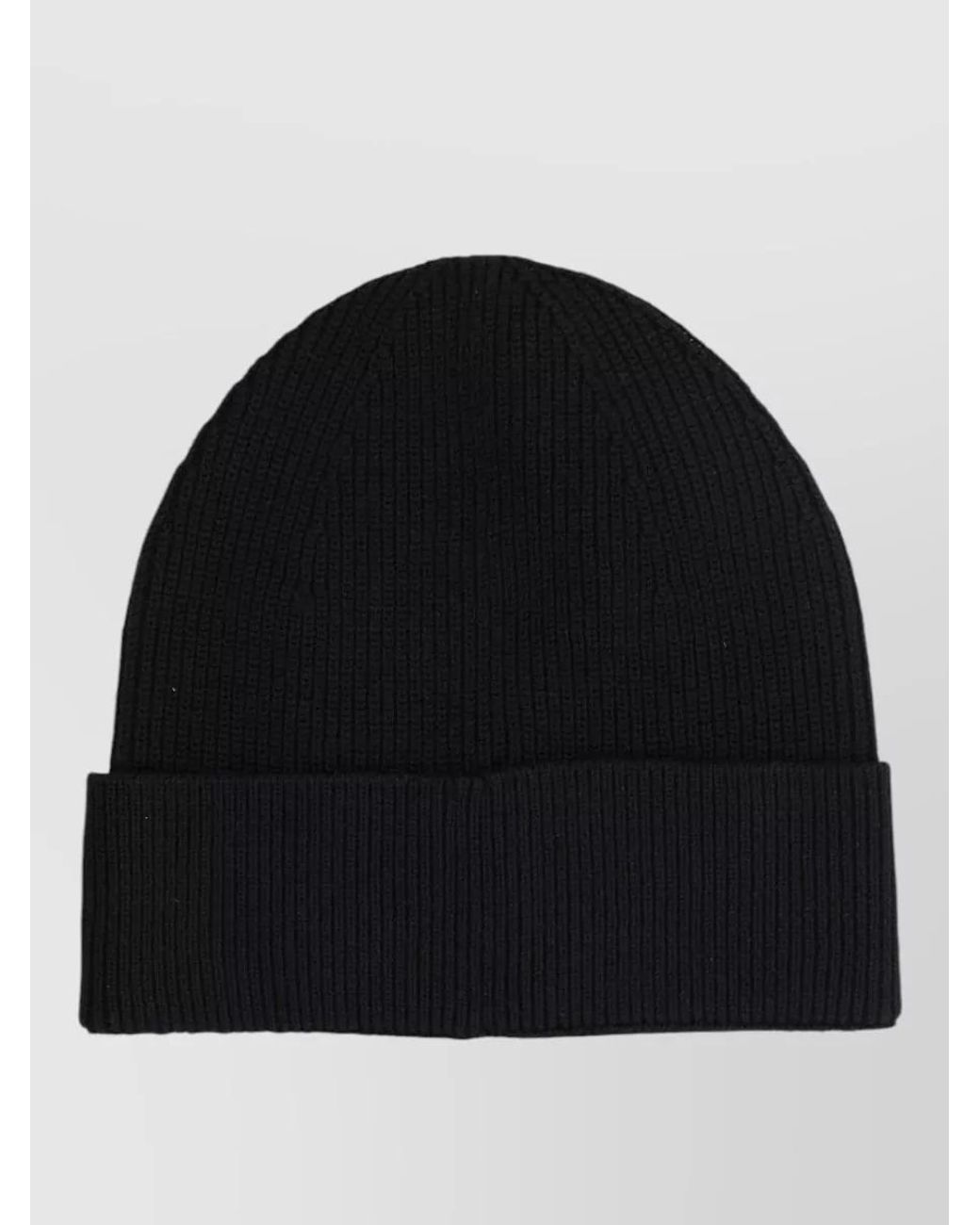 Balmain Black Logo Patch Wool Beanie for men
