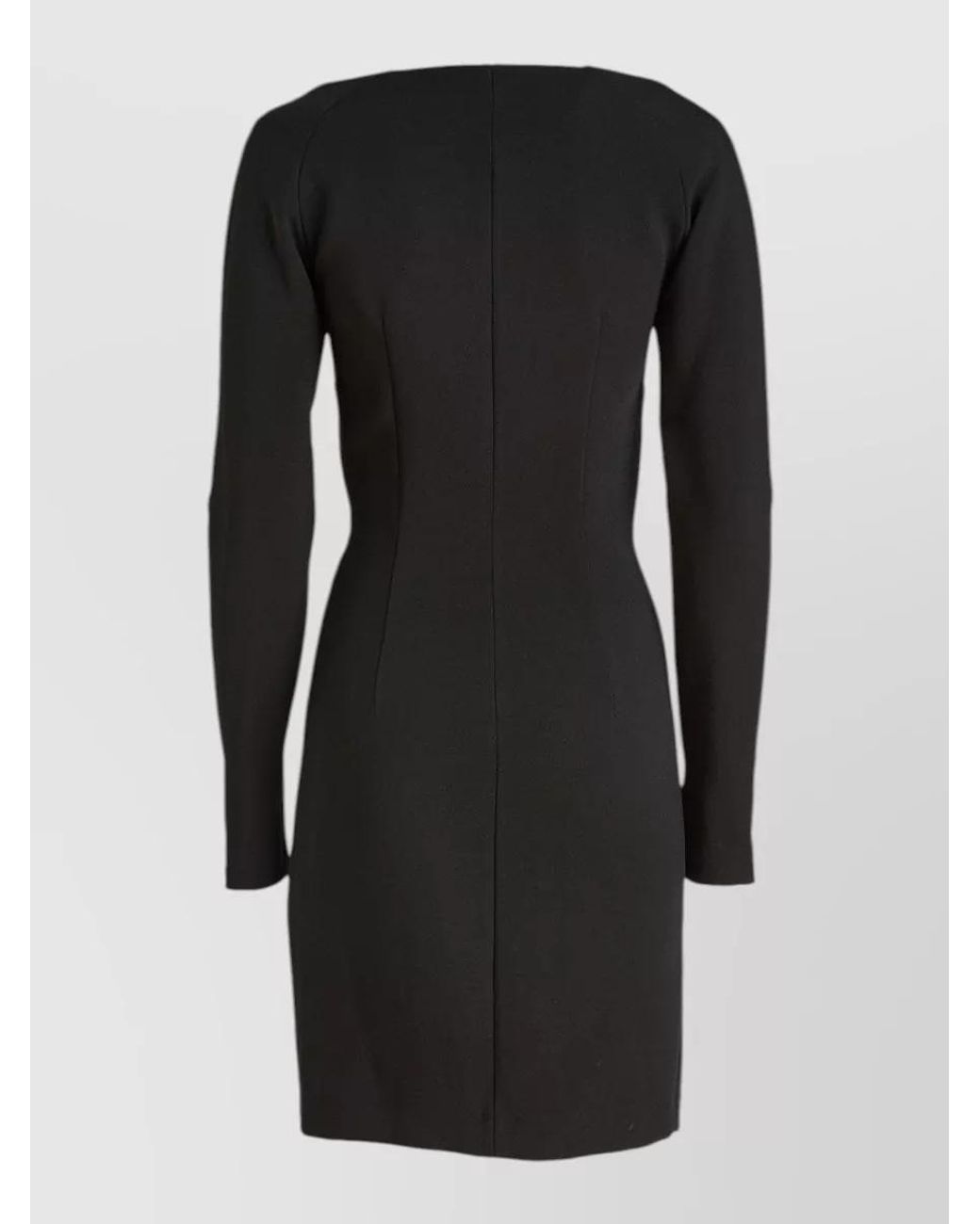 SIMONA CORSELLINI Black Wide Neck Long Sleeve Knee-Length Dress