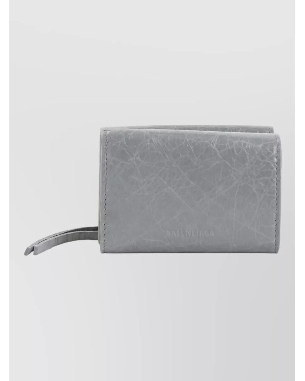 Balenciaga Gray Lamb Leather Mini Wallet