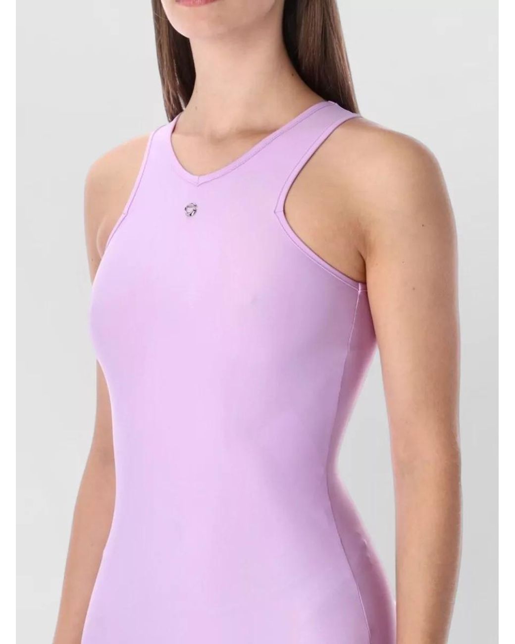 Coperni Pink Fitted Racer Midi Dress