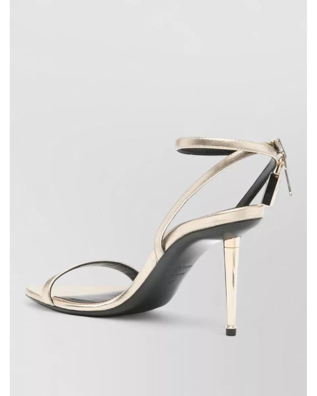 Tom Ford Metallic Leather Ankle-Strap Sandals