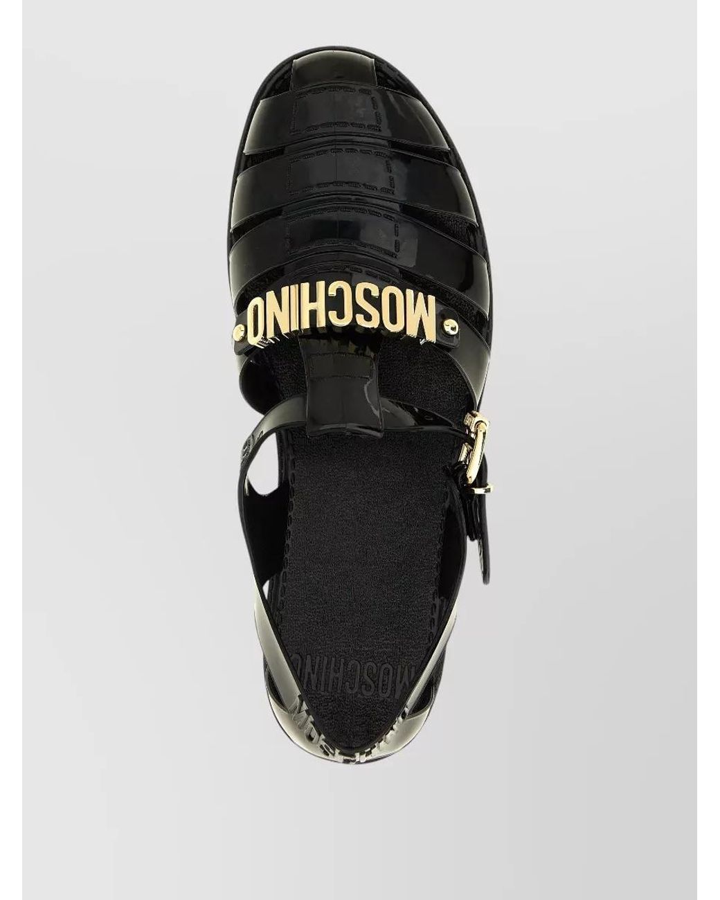 Moschino Black Pvc Fisherman Sandals for men