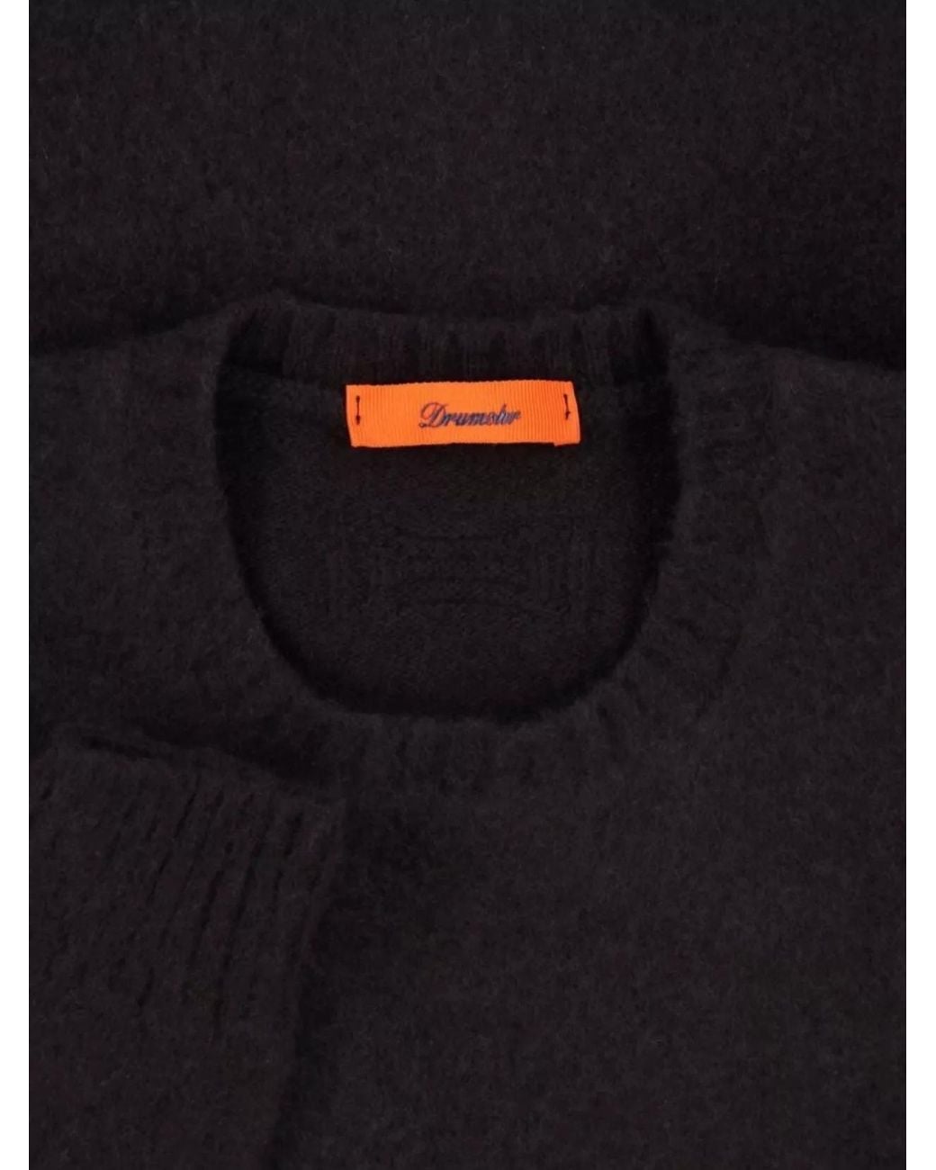 Drumohr Blue Lambswool Crewneck Jumper for men