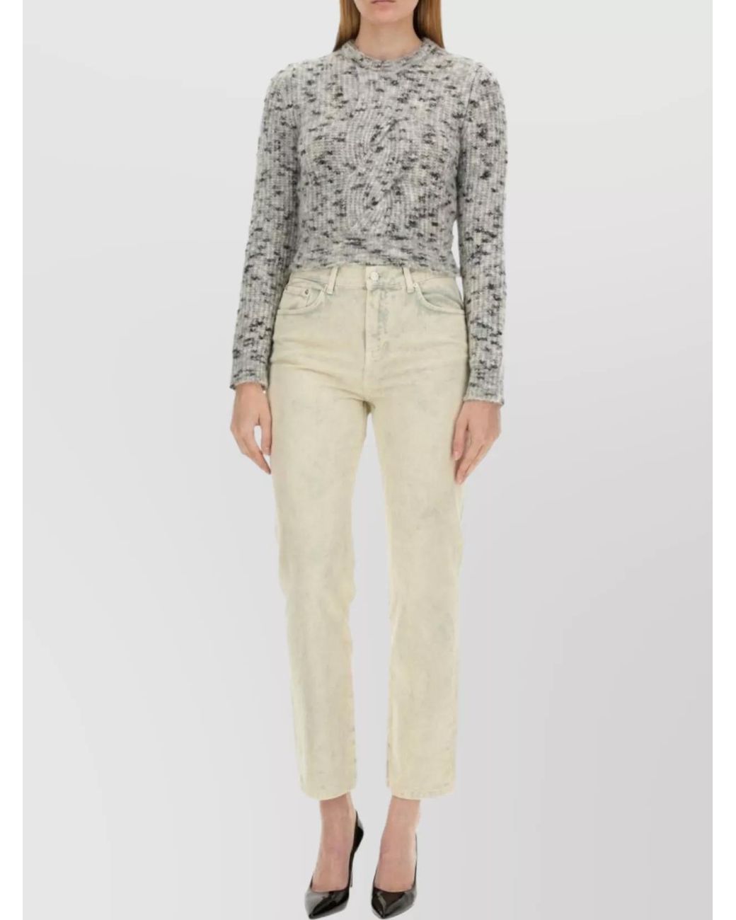 Moschino Gray Cropped Jumper