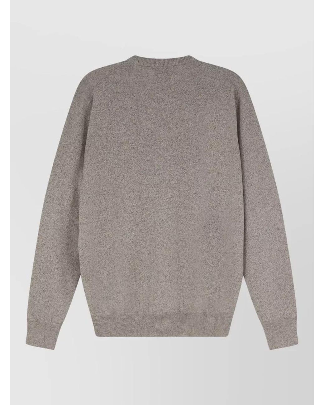 Brunello Cucinelli Gray Ribbed Cashmere V-Neck Sweater for men