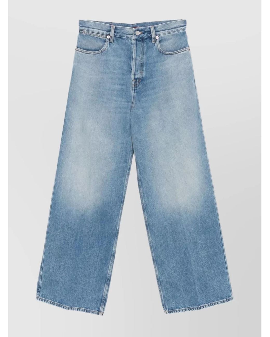Gucci Blue Denim High-Rise Wide-Leg Trousers