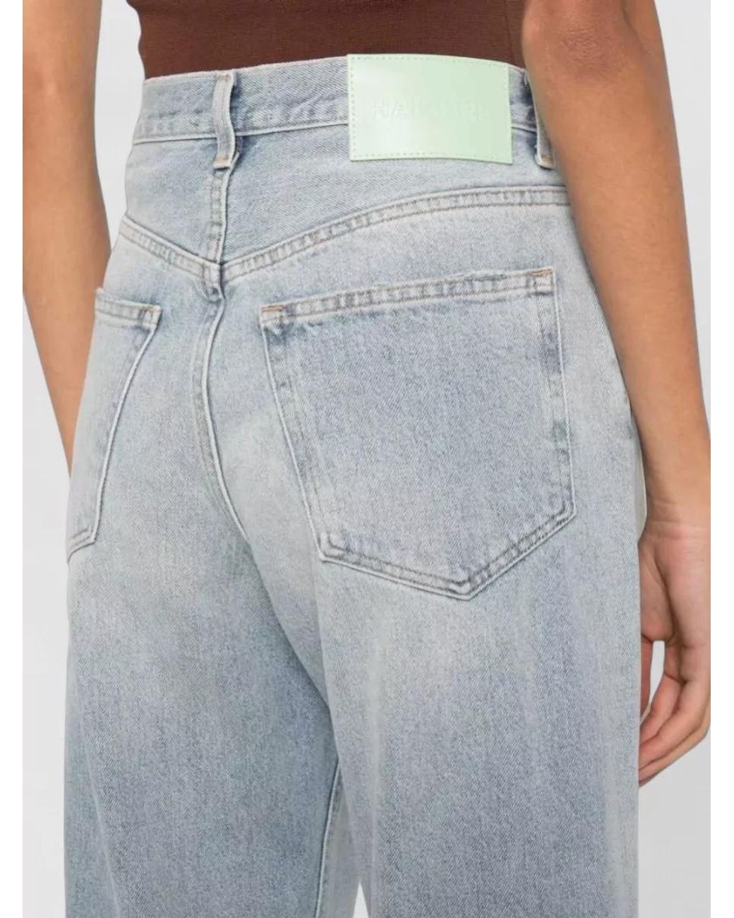 Haikure Multicolor Denim Distressed Wide-Leg Jeans
