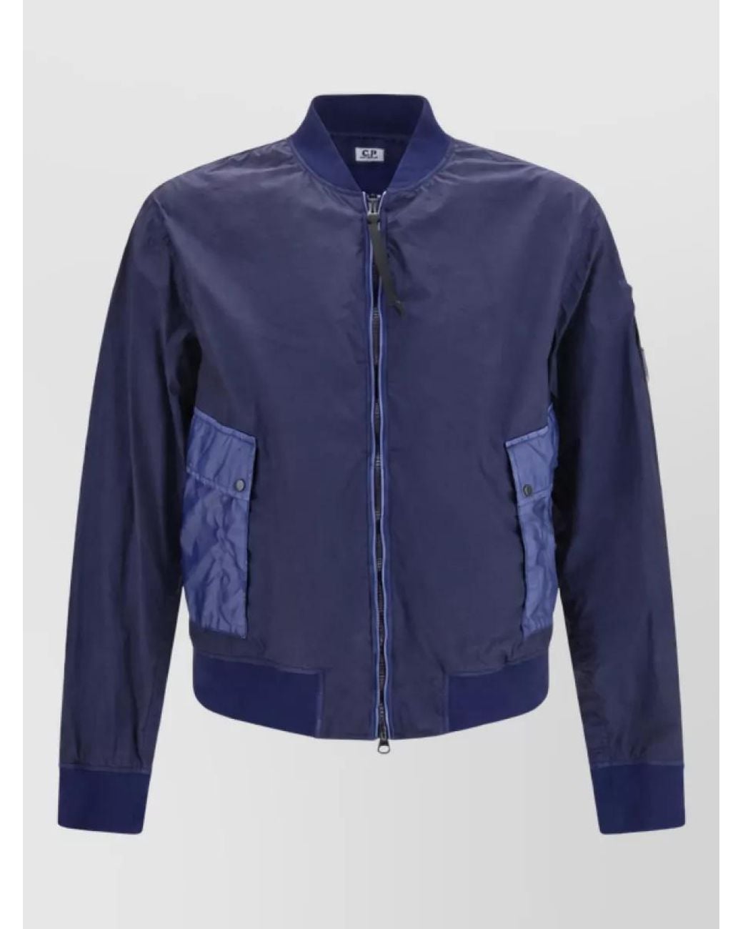C P Company Blue Polyamide Regular-Fit Bomber Jacket for men