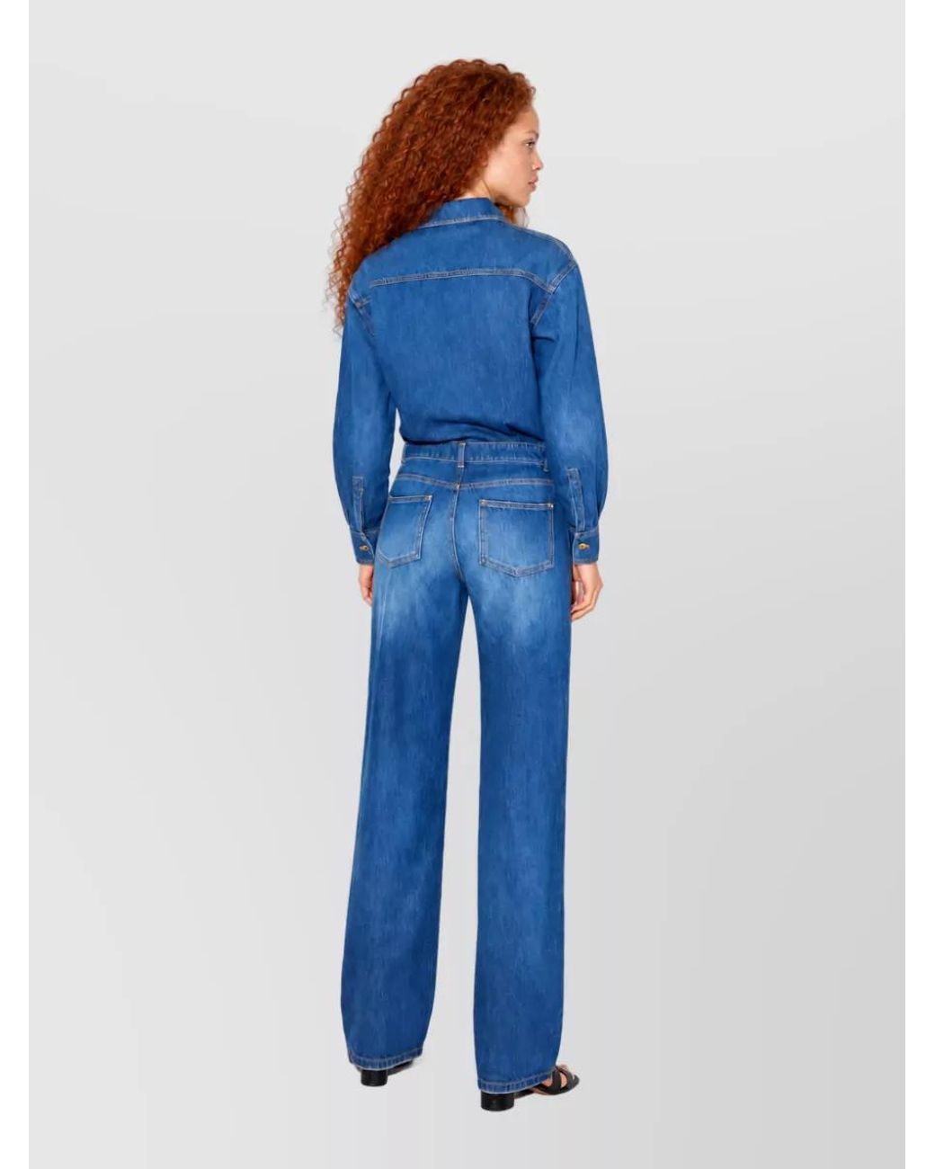 Elisabetta Franchi Blue Denim Jumpsuit