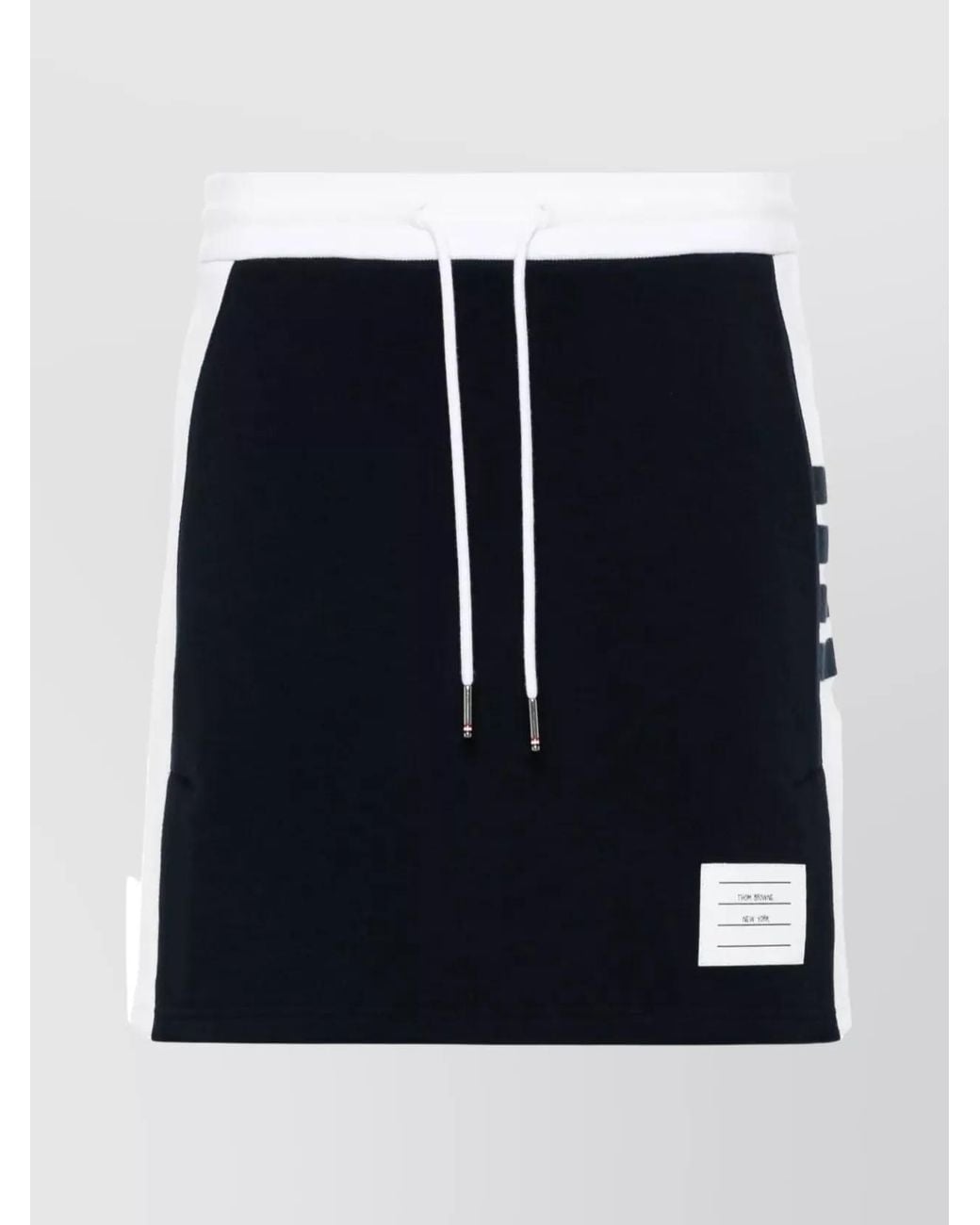 Thom Browne Blue Cotton Jersey High-Rise Mini Skirt