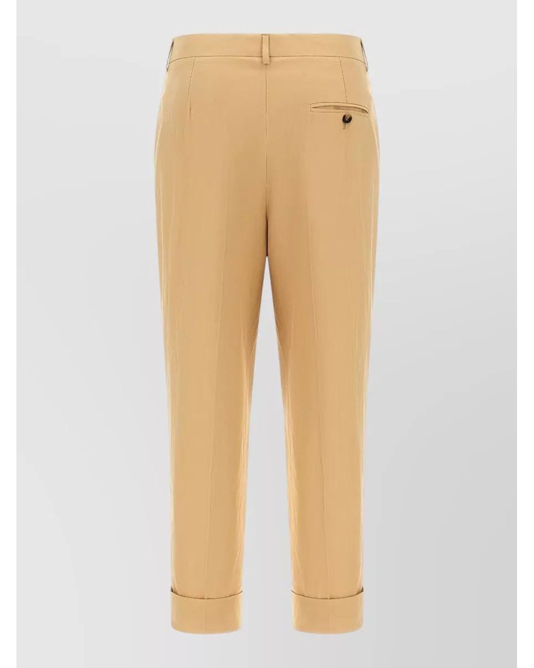 Alberto Biani Natural Cotton Straight-Leg Tailored Trousers