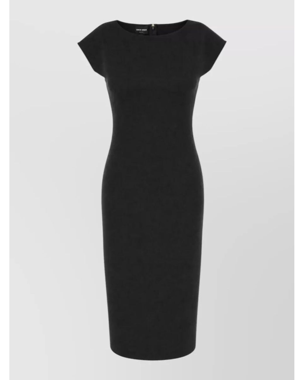 Giorgio Armani Black Virgin Wool Midi Dress
