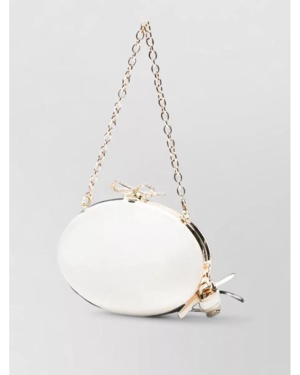 Self-Portrait Natural Diamante Mini Satin Clutch Bag