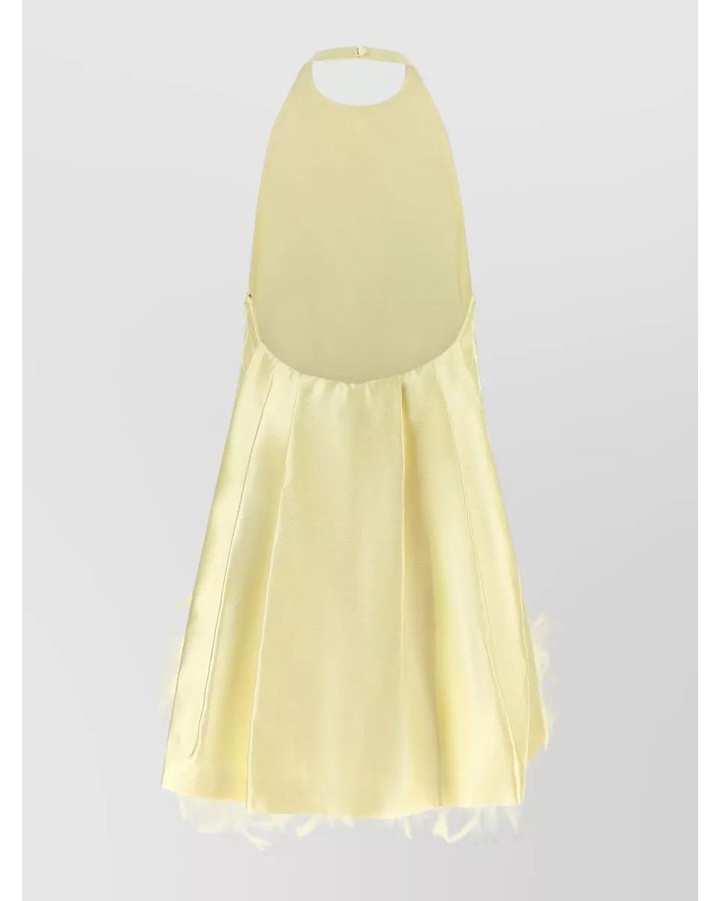 Self-Portrait Yellow Feather-Trim Mini Dress