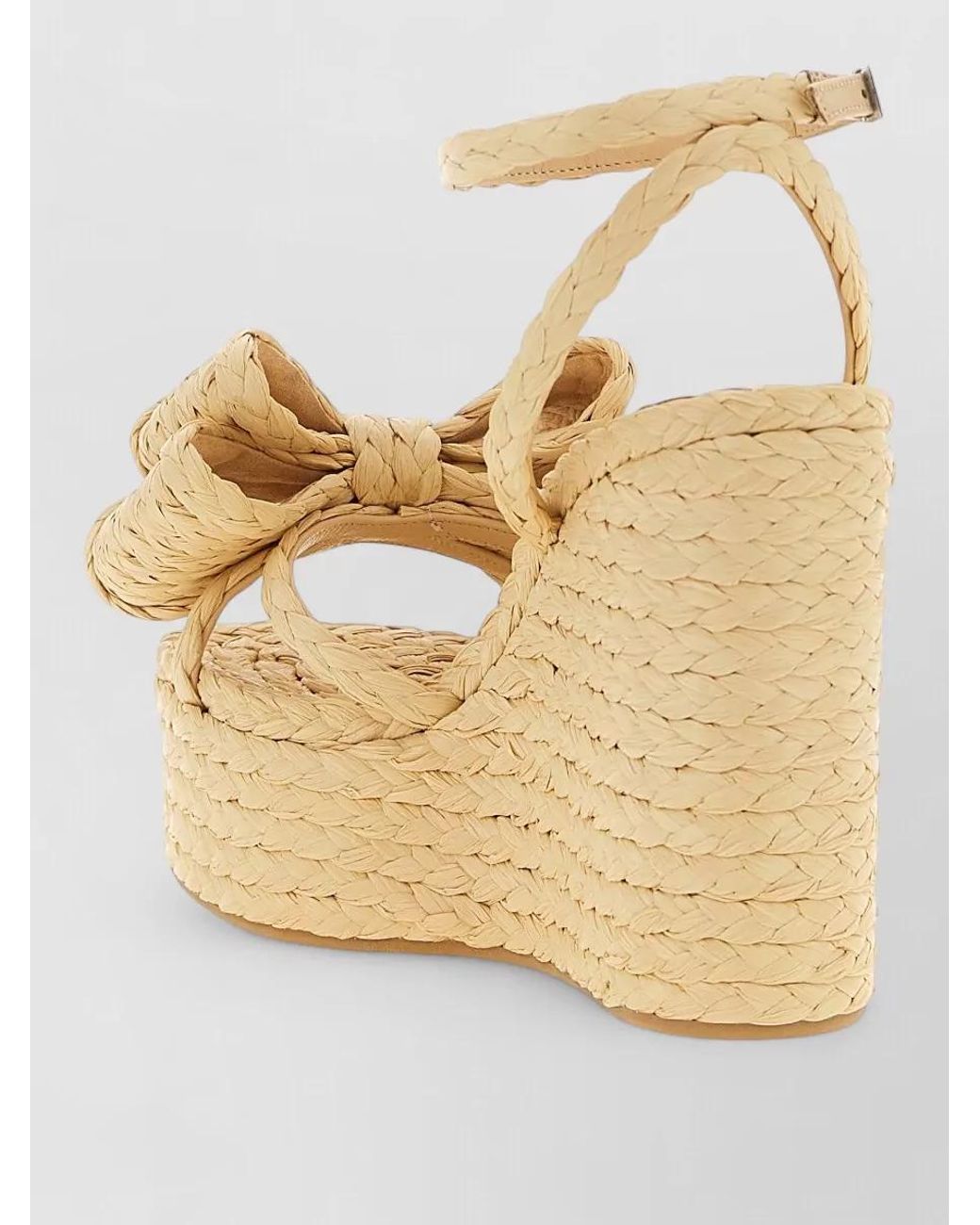 Mach & Mach Metallic Wedge Sandals Open Toe Braid Bow