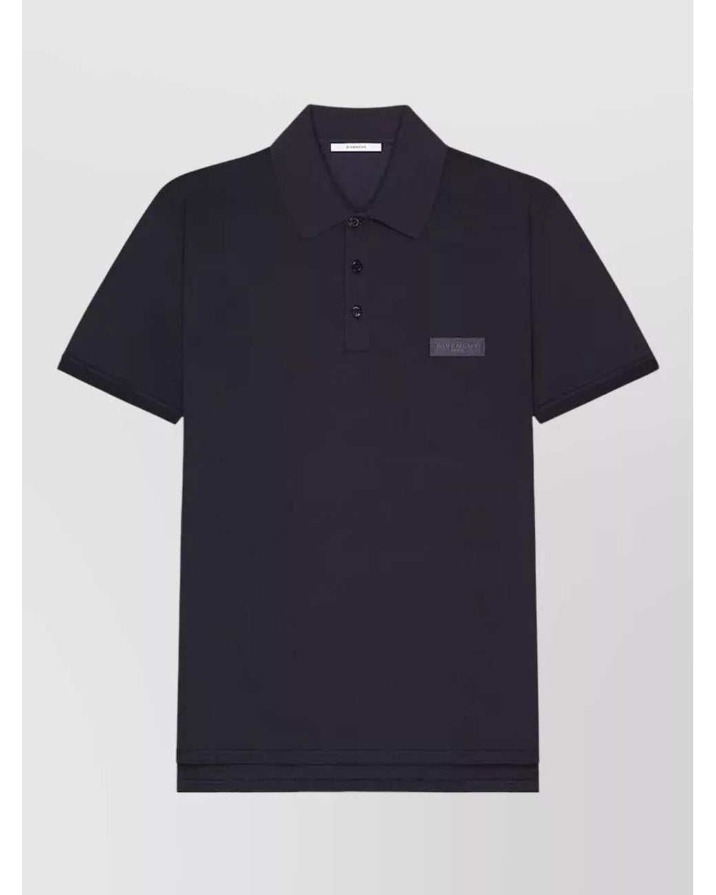 Givenchy Blue Silk Cotton Regular-Fit Short-Sleeve Polo Shirt for men