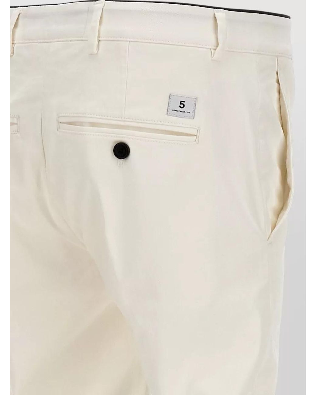 Department 5 White Cotton Regular-Fit Straight-Leg Pants for men