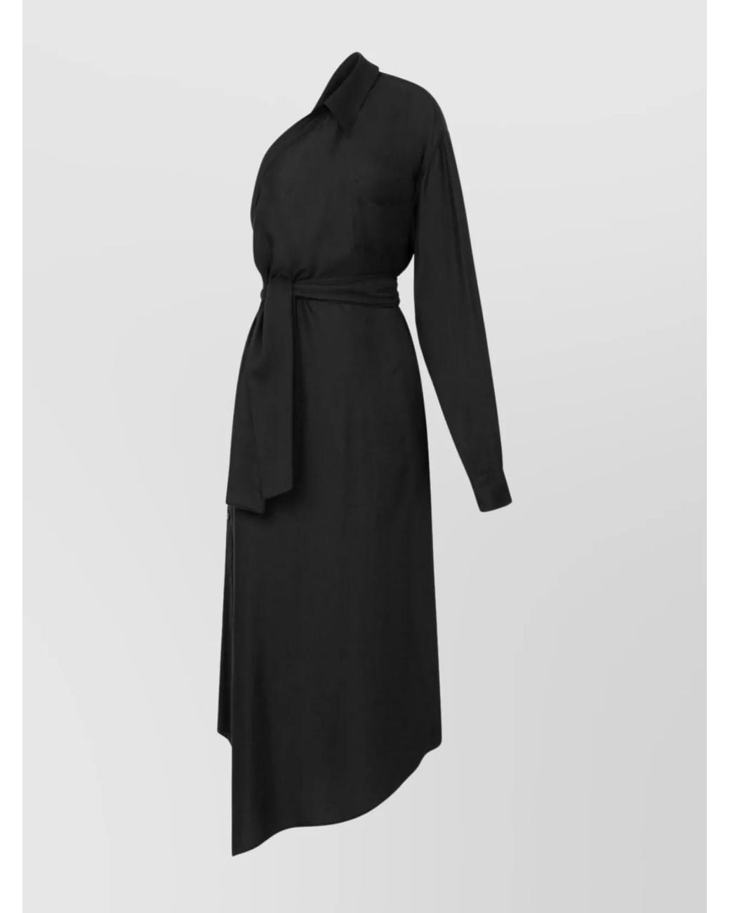 Moschino Black Asymmetric One-Sleeve Midi Dress