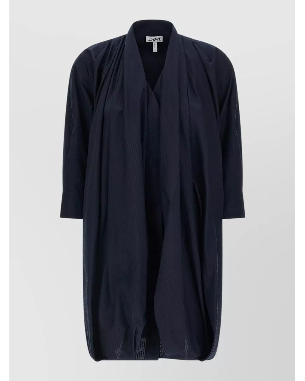 Loewe Blue Draped V-Neck Mini Dress