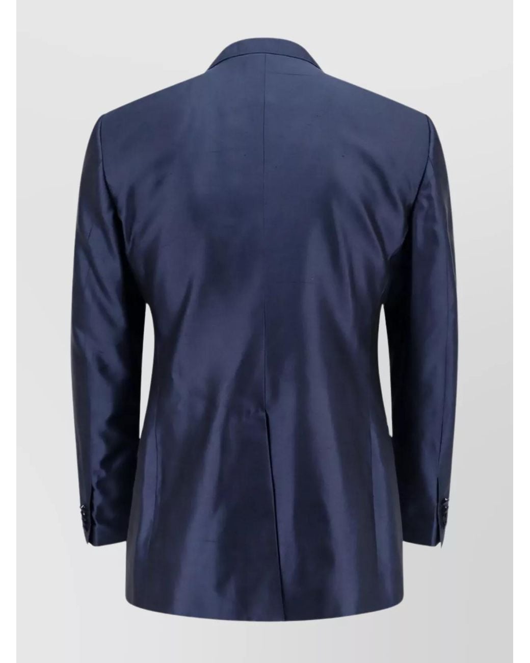 Dolce & Gabbana Blue Silk Double-Breasted Blazer for men