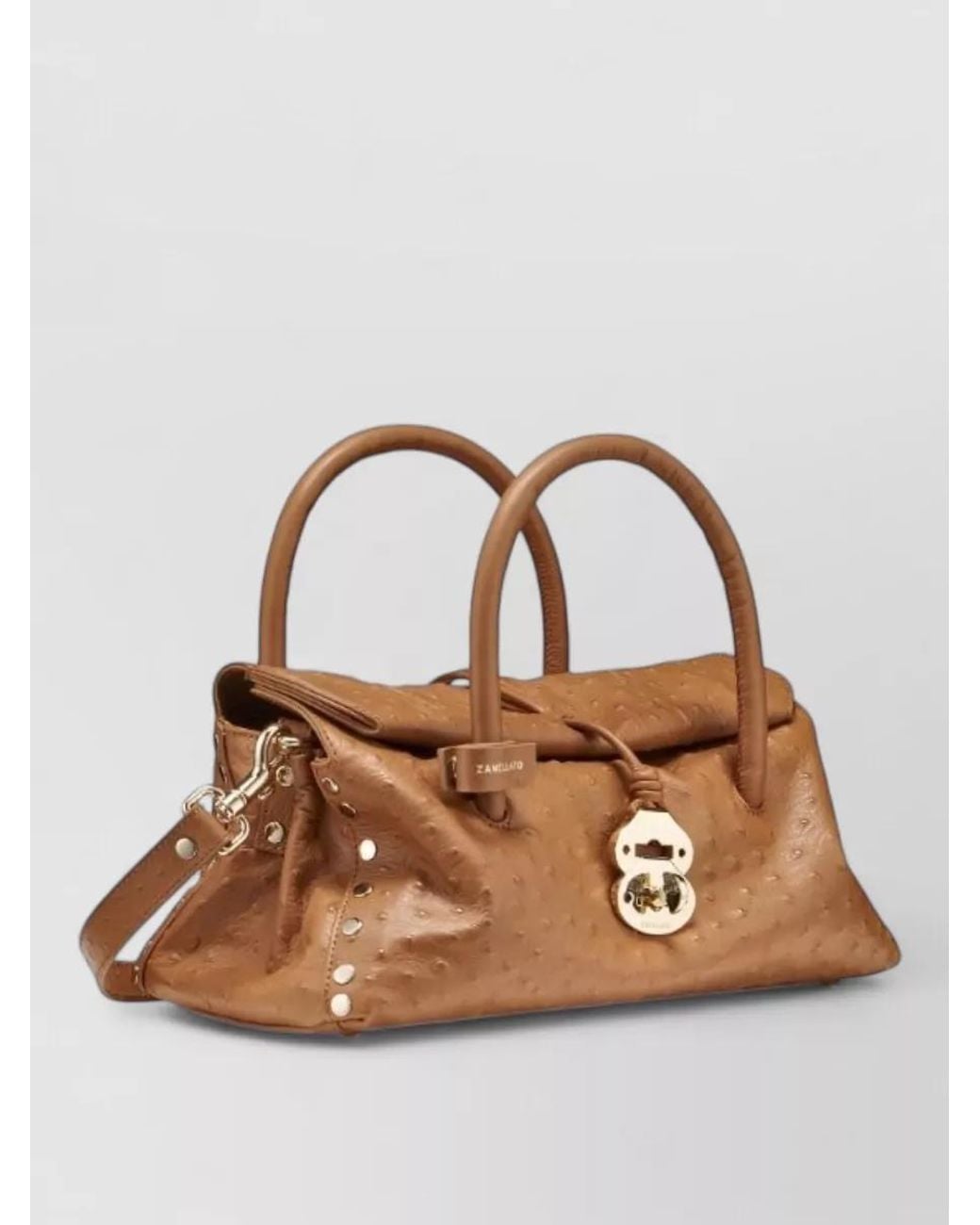 Zanellato Brown Cactus Small Shoulder Bag Detachable Strap