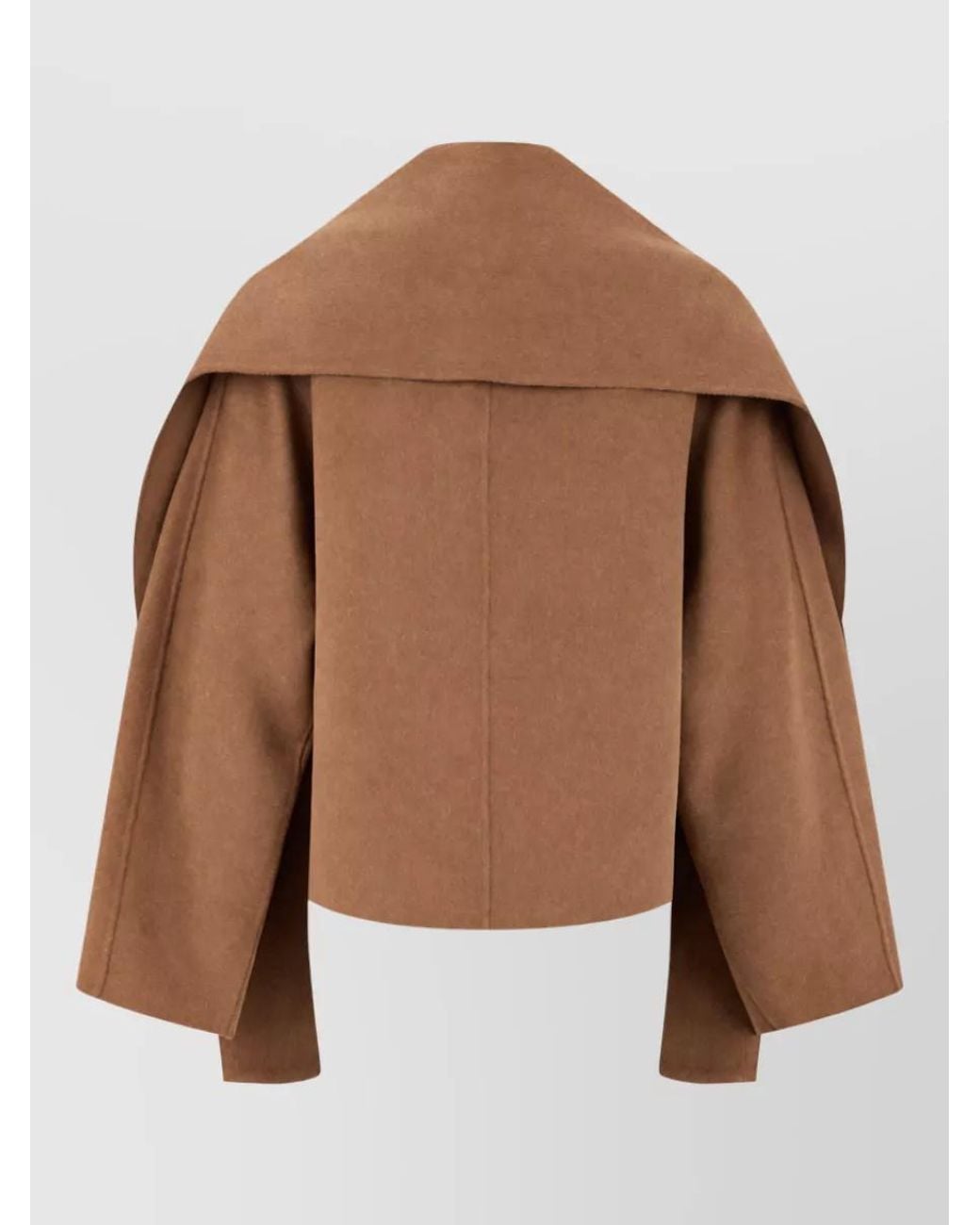Max Mara Brown Virgin Wool Flared-Sleeve Cape
