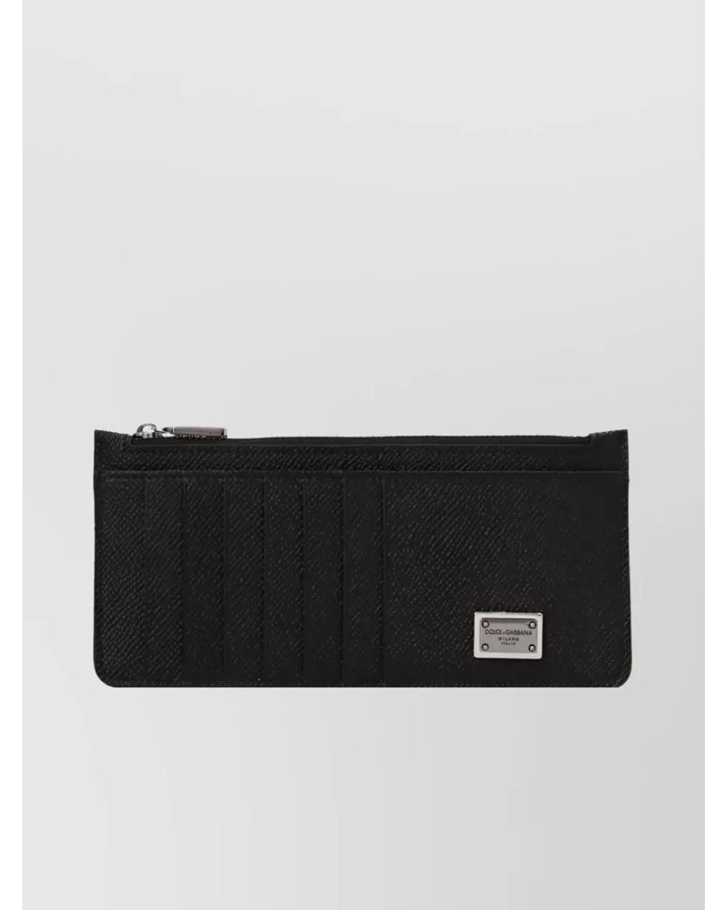 Dolce & Gabbana Black Calf Leather Card Holder for men