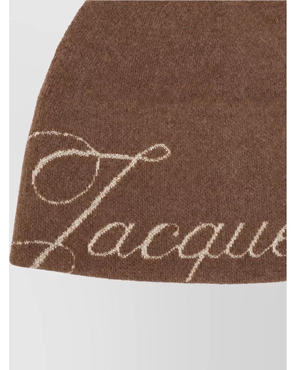 Jacquemus Brown Cashmere Virgin Wool Logo Knit Beanie