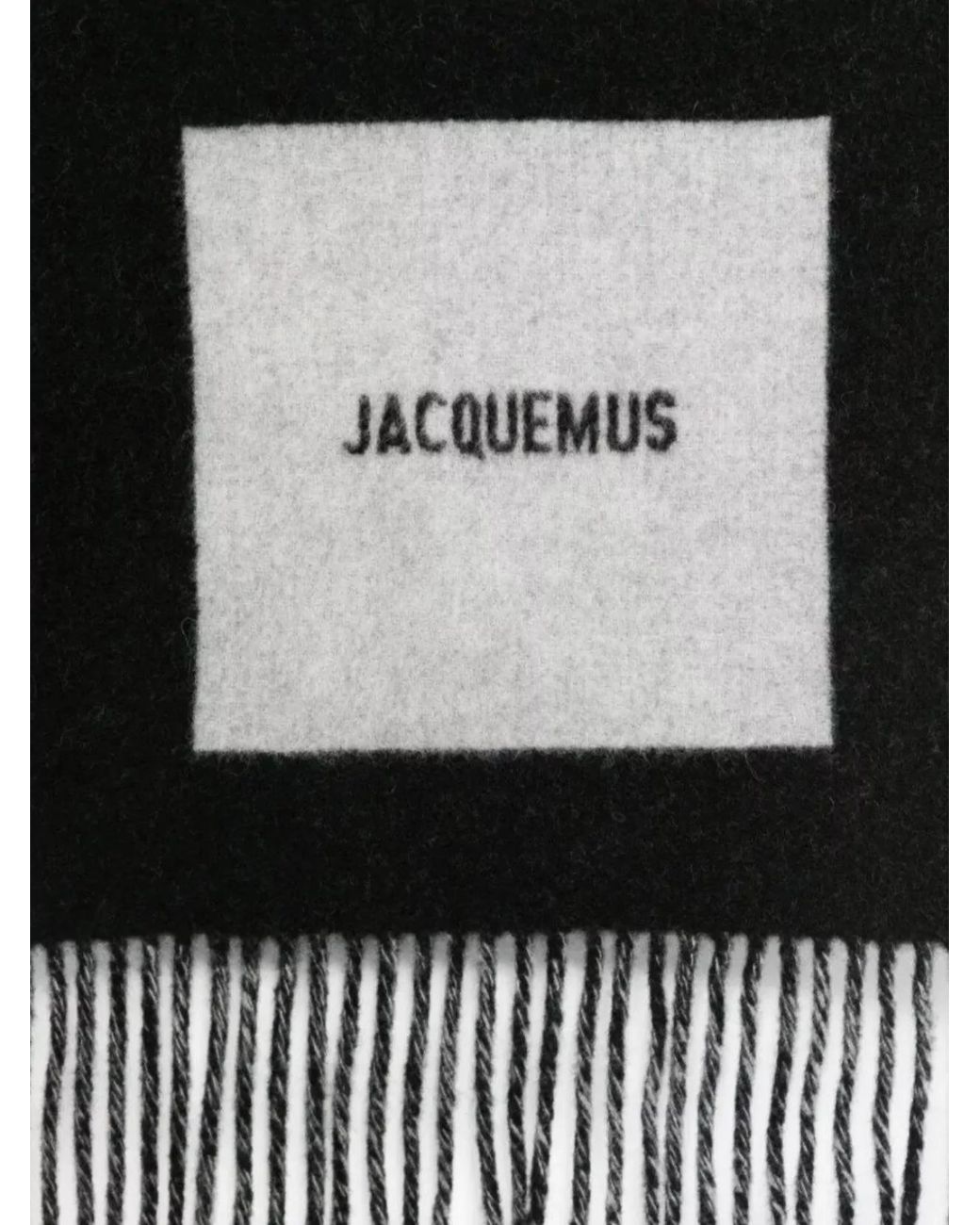 Jacquemus Black Wool Logo Scarf for men