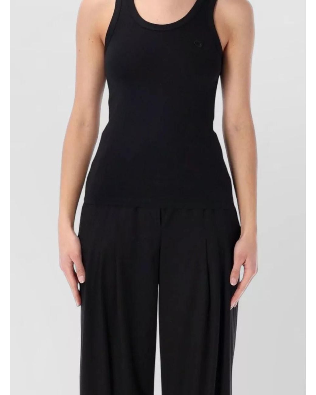 Coperni Black Logo-Embroidered Fitted Tank Top