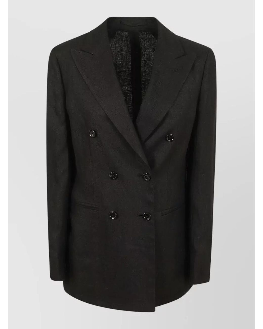 Structured Linen Jacket Lardini Linen Tailoring Jacket Structured Shoulders Peak Lapels in ...