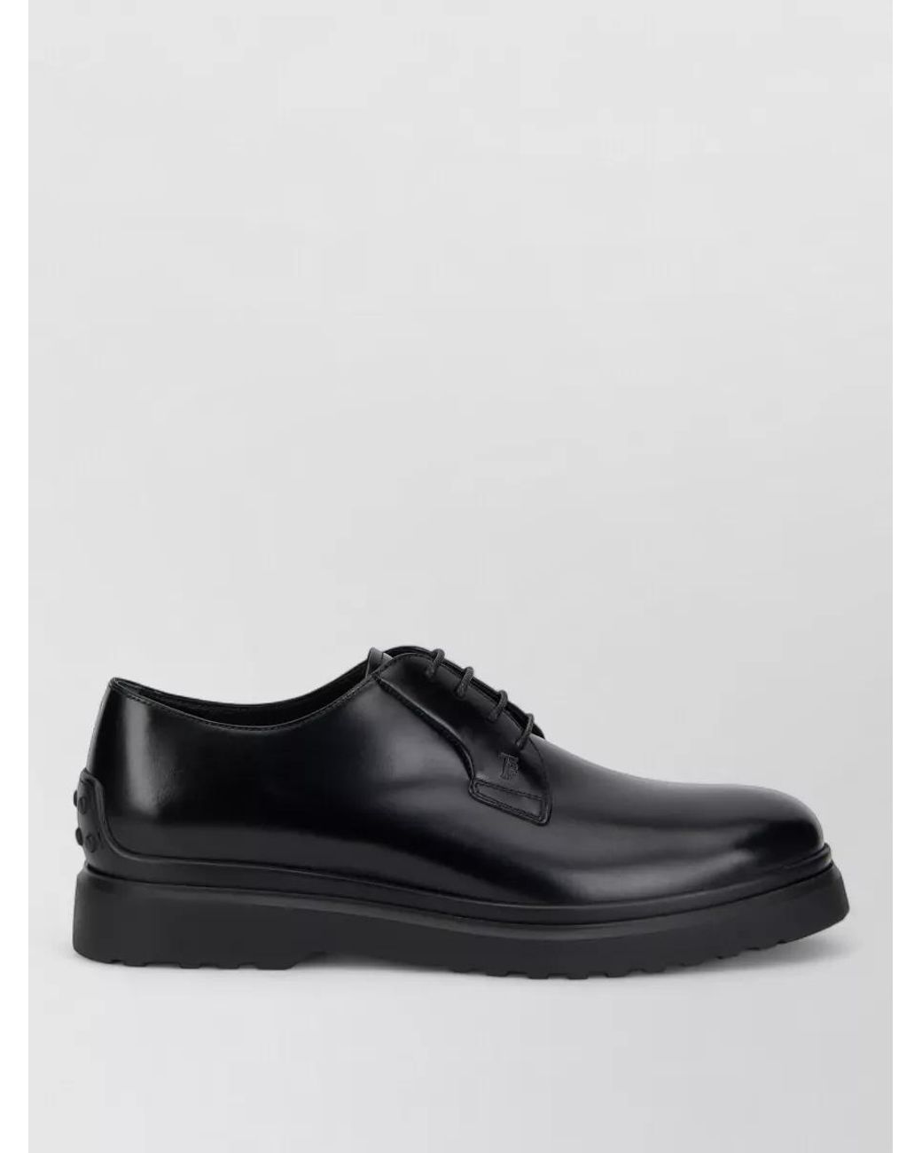 Tod's Black Leather Derby Shoes for men