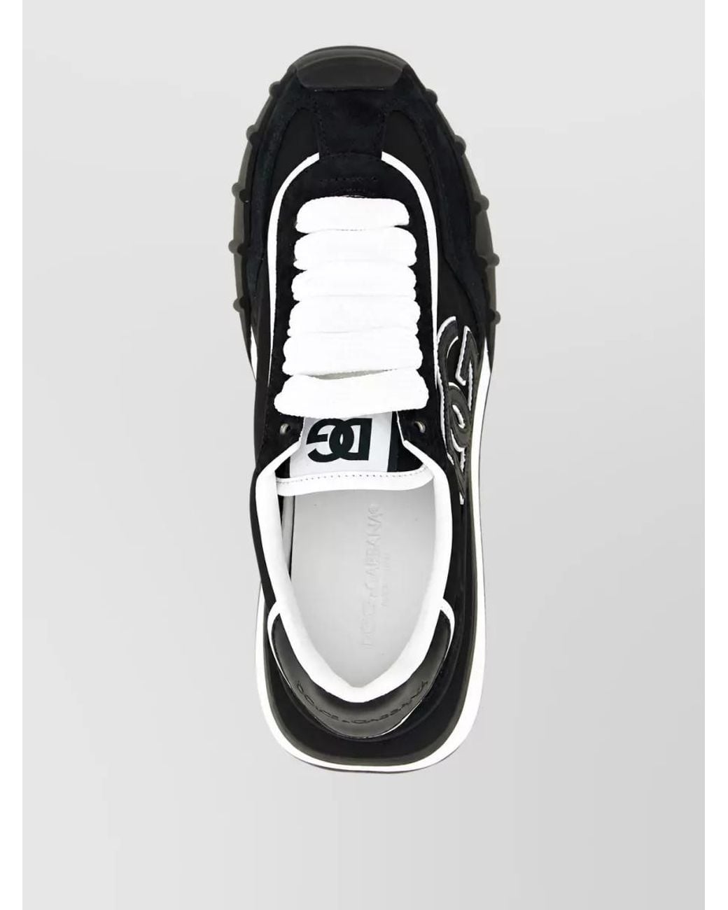 Dolce & Gabbana Black Leather Low-Top Sneakers for men