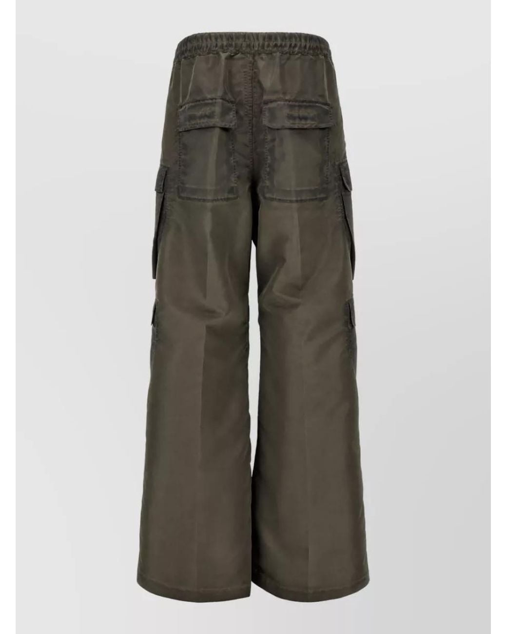 Rick Owens Gray Nylon Oversized Wide-Leg Cargo Shorts for men