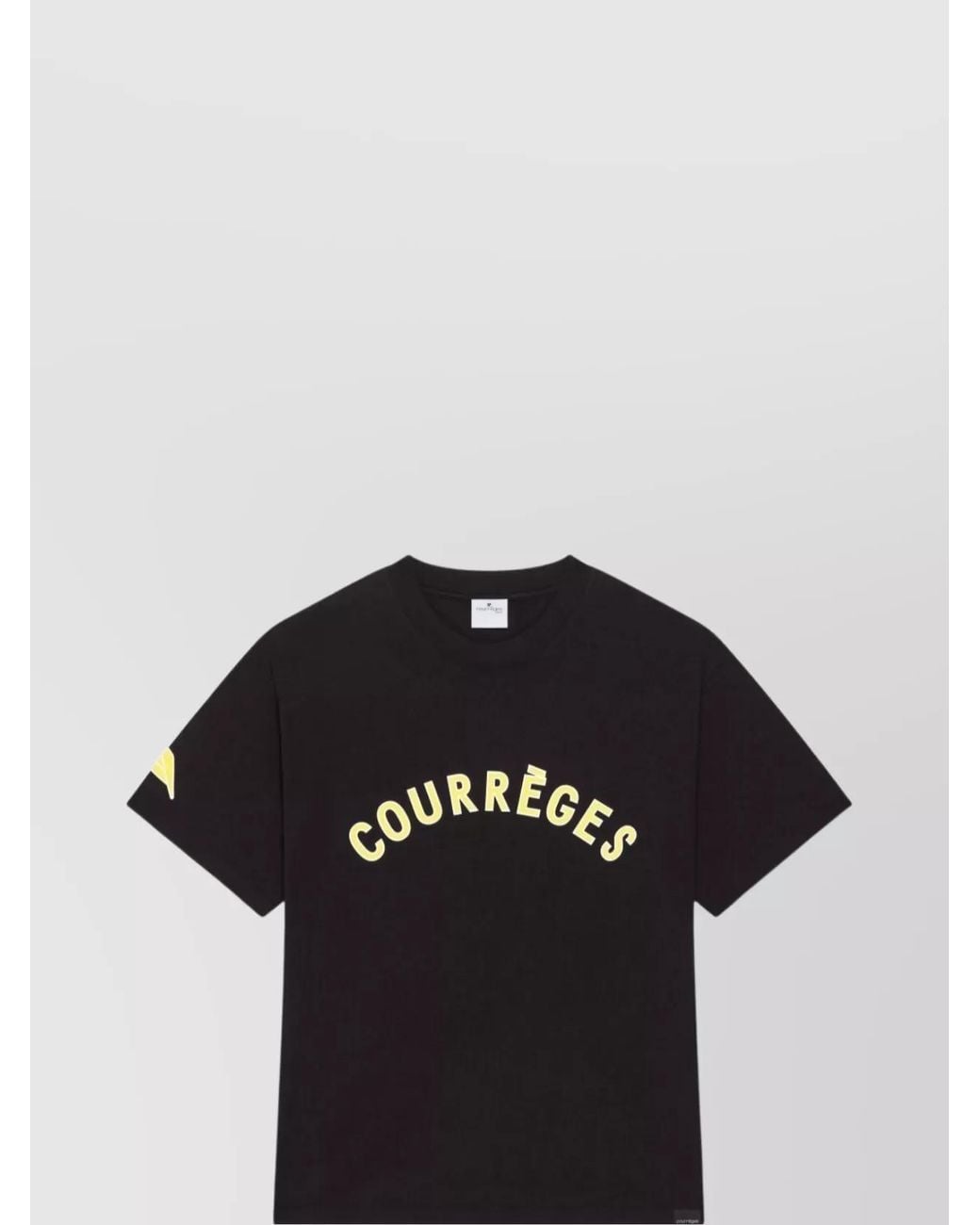 Courreges Black Cotton Short-Sleeve T-Shirt for men