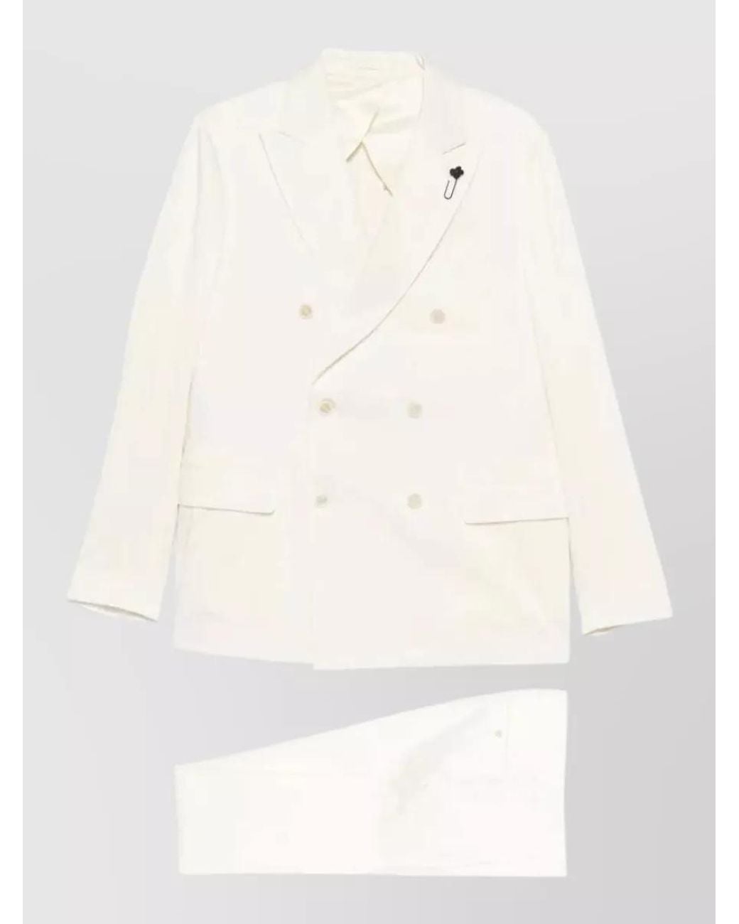 Lardini Natural Cotton Double-Breasted Suit for men