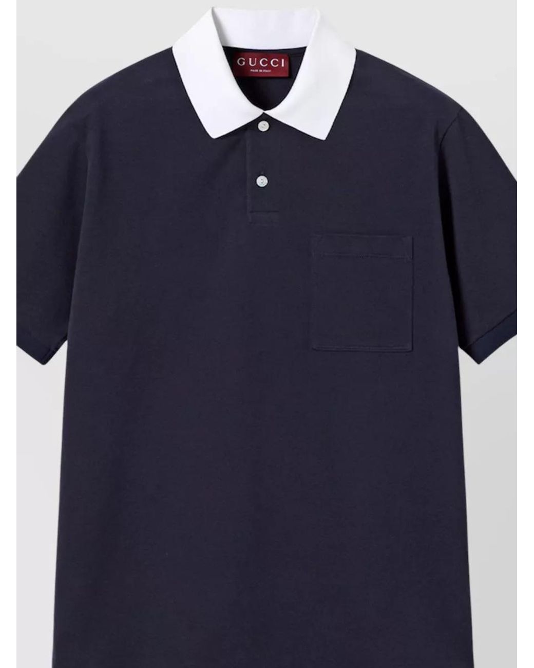 Gucci Blue Piqué Short-Sleeve Polo Shirt for men