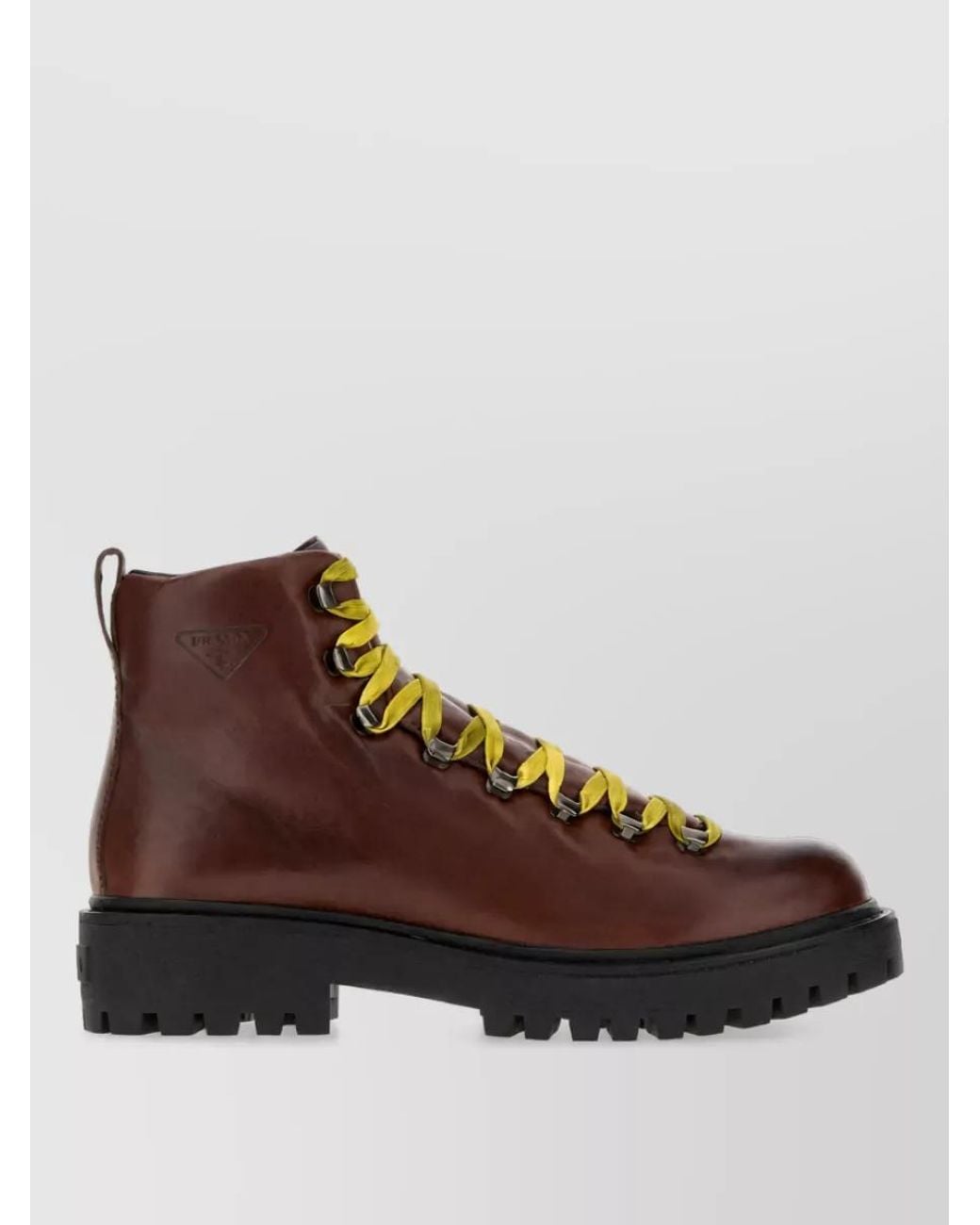 Prada Brown Leather Ankle Boots for men