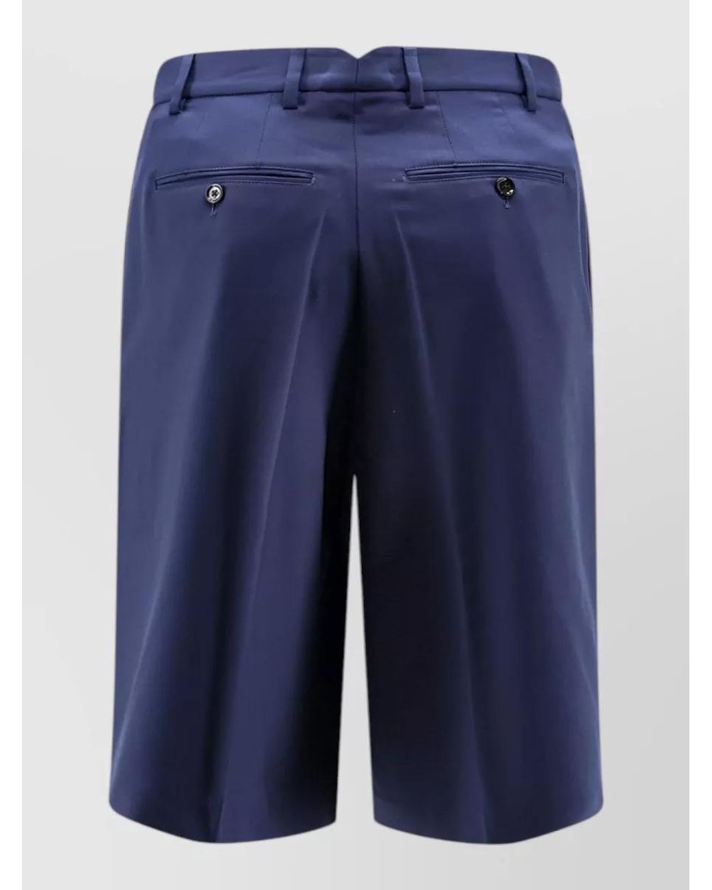 AMI Blue Virgin Wool Tailored Shorts for men